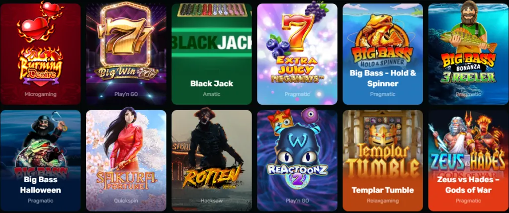 Games at Wino Casino